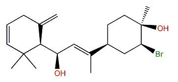 2-Bromo-7,11(18),13-obtusatriene-3,9-diol